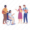 students interaction, social inclusion, disability, wheelchair