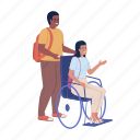 disabled girl, inclusion, assistance, wheelchair