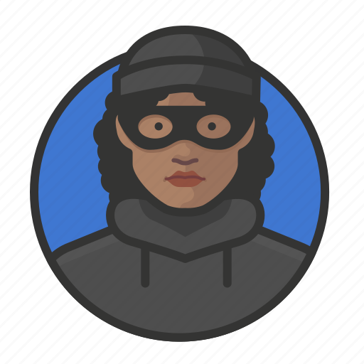 African, avatar, avatars, burglar, heist, thief, woman icon - Download on Iconfinder