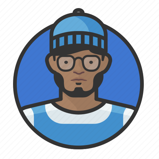 African, avatar, avatars, beanie, glasses, hipster, man icon - Download on Iconfinder