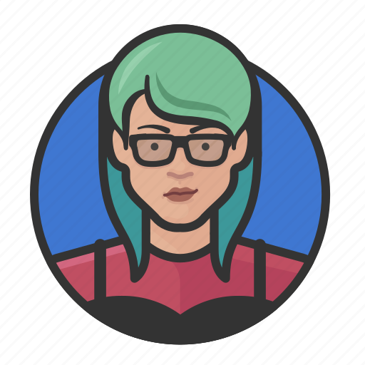 Asian, avatar, avatars, girl, glasses, hipster icon - Download on Iconfinder