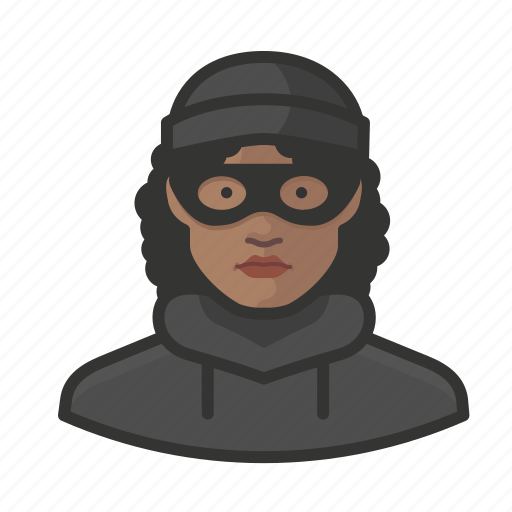 African, avatar, avatars, burglar, heist, thief, woman icon - Download on Iconfinder