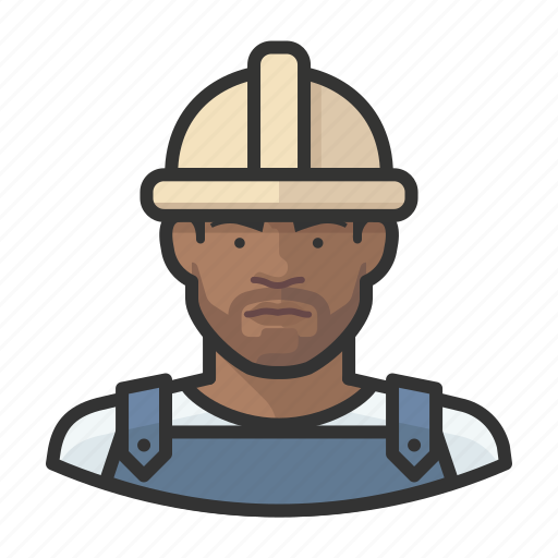 African, avatar, avatars, construction, hardhat, man icon - Download on Iconfinder