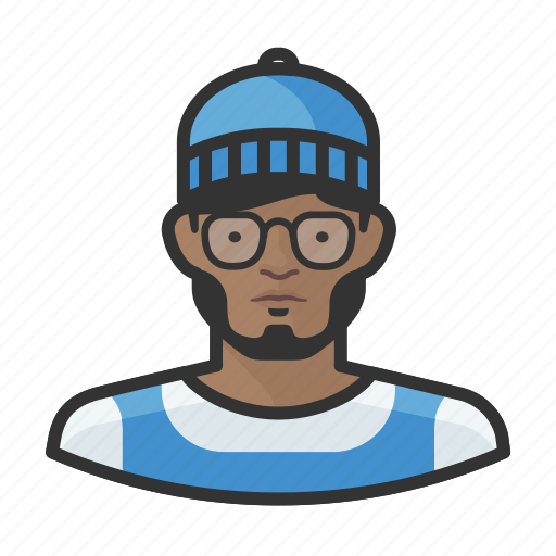 African, avatar, avatars, beanie, glasses, hipster, man icon - Download on Iconfinder