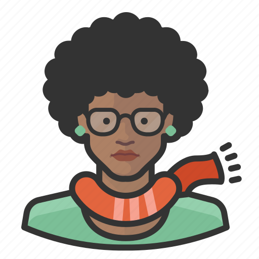 African, avatar, avatars, girl, glasses, hipster, woman icon - Download on Iconfinder