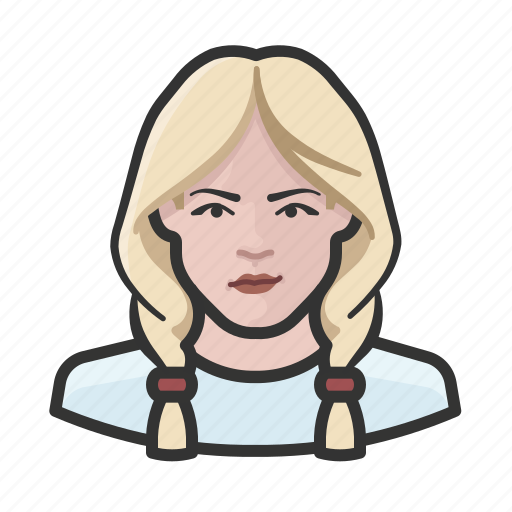 Avatar, avatars, blonde, braids, woman icon - Download on Iconfinder