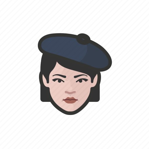 Artist, avatar, avatars, beret, french, scarf, woman icon - Download on Iconfinder