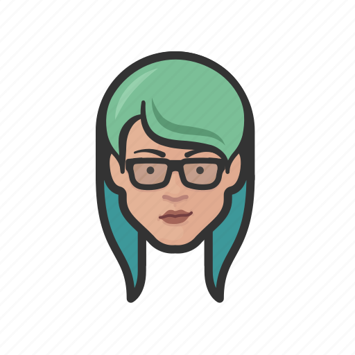 Asian, avatar, avatars, girl, glasses, hipster icon - Download on Iconfinder