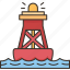 buoy, beacon, ocean, navigation, light 