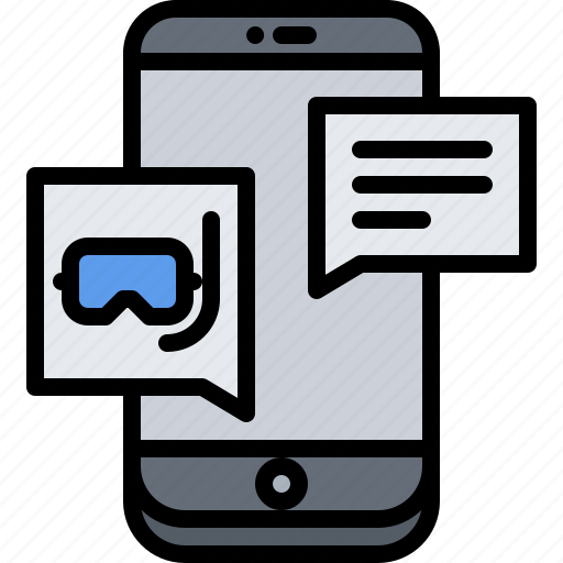 Mask, message, messenger, smartphone, diving, snorkeling icon - Download on Iconfinder