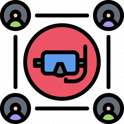 Mask, group, people, team, diving, snorkeling icon - Download on Iconfinder
