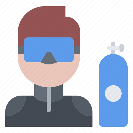 Mask, man, oxygen, tank, diving, snorkeling icon - Download on Iconfinder