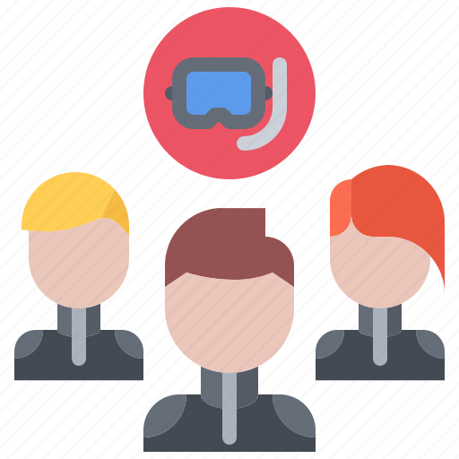 People, group, team, mask, diving, snorkeling icon - Download on Iconfinder