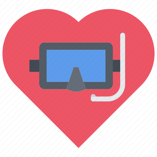 Mask, love, heart, diving, snorkeling icon - Download on Iconfinder