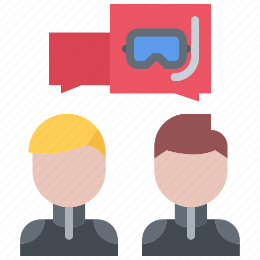 Mask, consultation, conversation, dialogue, people, diving, snorkeling icon - Download on Iconfinder