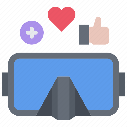 Network, like, heart, mask, diving, snorkeling icon - Download on Iconfinder