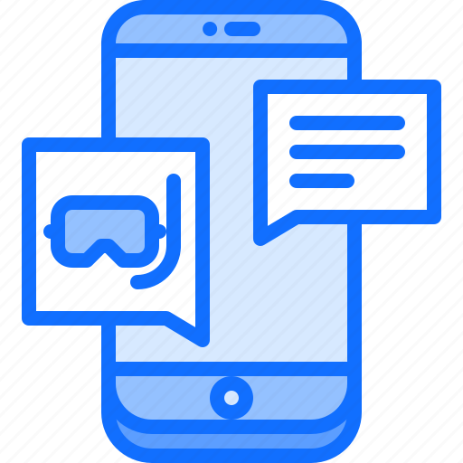 Mask, message, messenger, smartphone, diving, snorkeling icon - Download on Iconfinder
