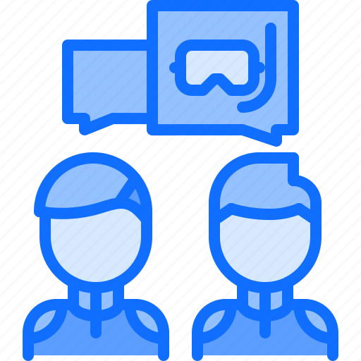 Mask, consultation, conversation, dialogue, people, diving, snorkeling icon - Download on Iconfinder