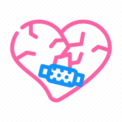 Heart, treatment, after, divorce, couple, canceling icon - Download on Iconfinder