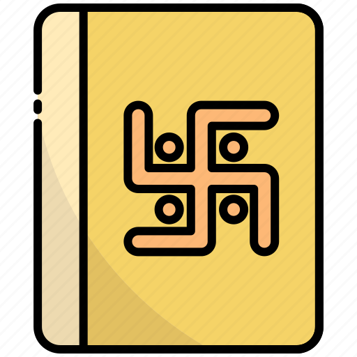Book, religion, hindu, traditional, culture, study, swastika icon - Download on Iconfinder