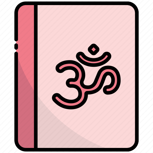 Book, religion, hindu, traditional, culture, study, om icon - Download on Iconfinder