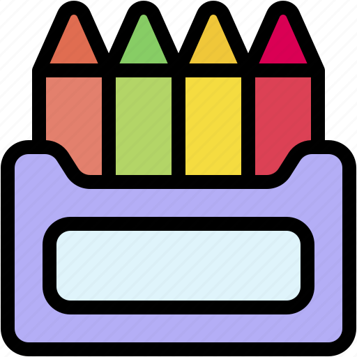 Crayons, colored, pencils, color, pencil, draw, box icon - Download on Iconfinder