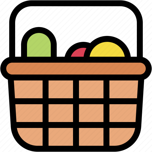 Wicker, basket, commerce, and, shopping, ornamental, decoration icon - Download on Iconfinder