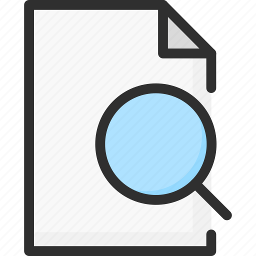 Doc, document, file, find, loupe, magnifier, search icon - Download on Iconfinder