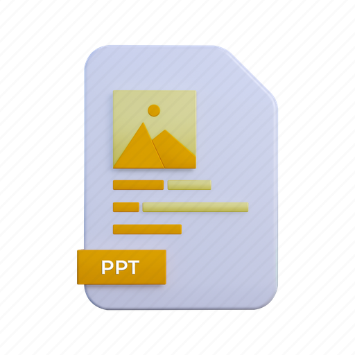 .png, ppt file, file, document, format, paper, page 3D illustration - Download on Iconfinder