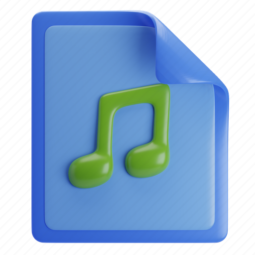 Audio, file, document, music 3D illustration - Download on Iconfinder