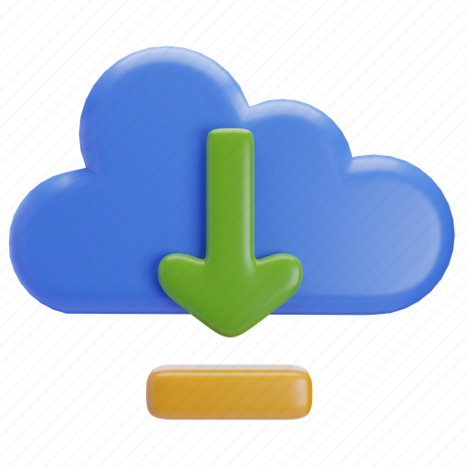 Download, upload, cloud, data 3D illustration - Download on Iconfinder