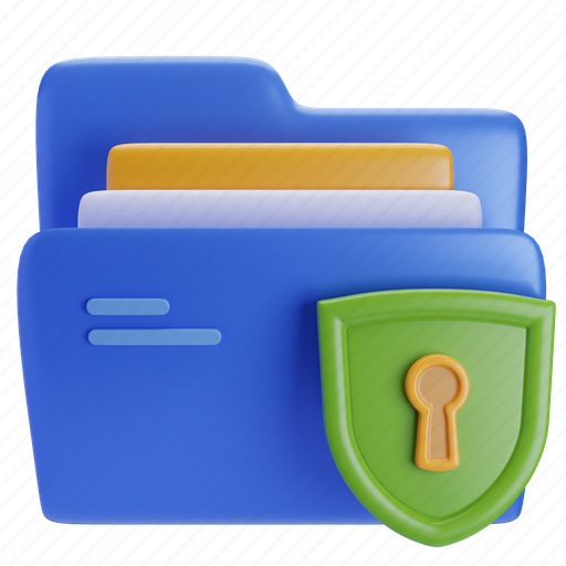Private, folder, document, protected folder 3D illustration - Download on Iconfinder