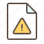 danger, document, file, page, paper, warning 