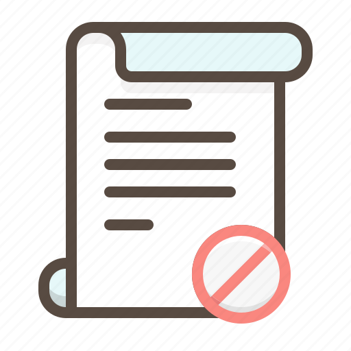 Block, cancel, denied, document, files, page, paper icon - Download on Iconfinder