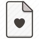 document, file, heart, popular