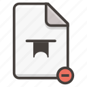 document, bookmark, file, remove