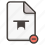 document, bookmark, file, remove 