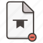 document, bookmark, file, remove 