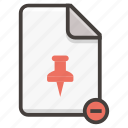 document, file, important, pin, remove