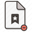 document, bookmark, favorite, file, remove, star