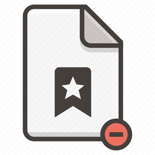 Document, bookmark, favorite, file, remove, star icon - Download on Iconfinder