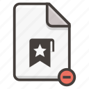 document, bookmark, favorite, file, remove, star