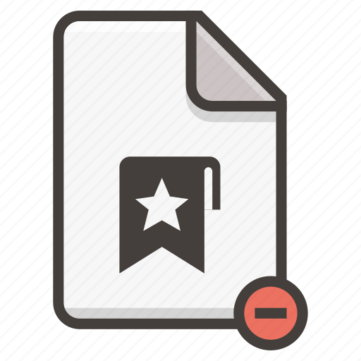 Document, bookmark, favorite, file, remove, star icon - Download on Iconfinder