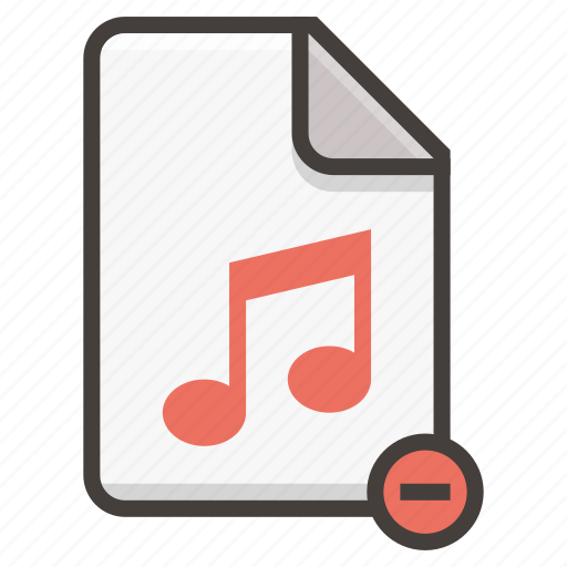 Document, audio, file, music, remove icon - Download on Iconfinder
