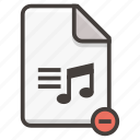 document, audio, file, music, remove