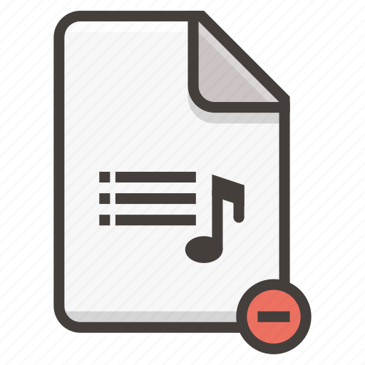 Document, audio, file, music, remove icon - Download on Iconfinder