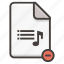 document, audio, file, music, remove 