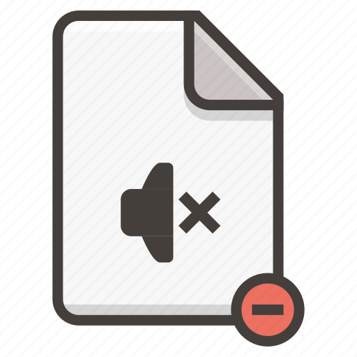 Document, audio, file, music, mute, remove icon - Download on Iconfinder