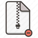document, archive, file, remove, zip