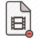document, file, media, movie, remove, video